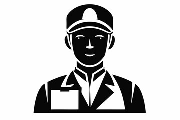 Delivery man silhouette black vector