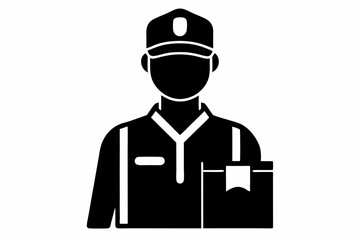 Delivery man silhouette black vector