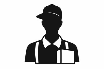 Delivery man silhouette black vector