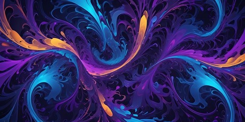 Colorful abstract painting with blue, orange, and yellow colors, background, abstract, futuristic, graphics