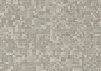 Mosaic Tile Texture Seamless Background, Neutral Colors, Geometric Pattern for Design and Decoration.