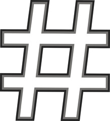 Fototapeta premium Simple Hashtag Vector Graphic With Black And Grey Outline On A White Background