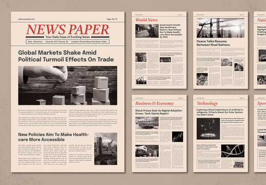 Classic And Professional Newspaper Layout Template