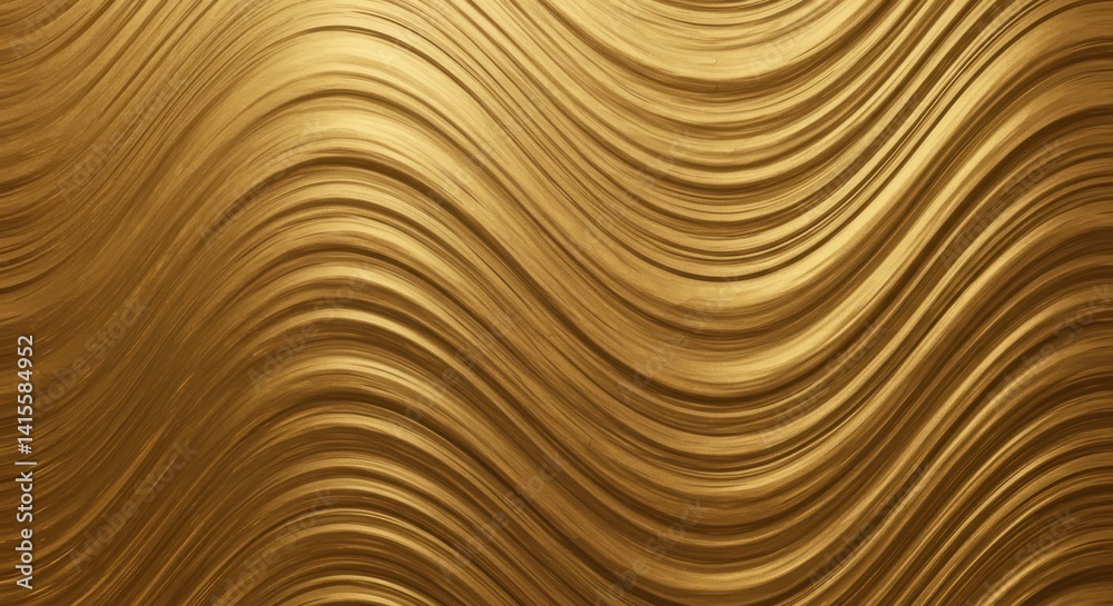 Poster elegant golden wavy texture background with fluid metallic lines