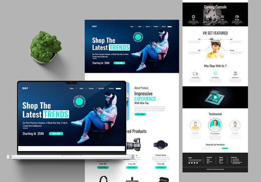 Electronics Gadget Landing Page UI Design For Ecommerce Business
