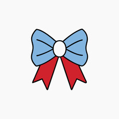 Coquette Ribbon Bow 4th of July Vector Art – Patriotic Icon Illustration Design