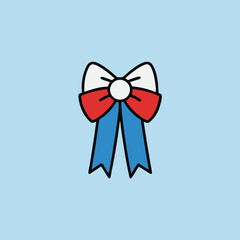 Coquette Ribbon Bow 4th of July Vector Art – Patriotic Icon Illustration Design
