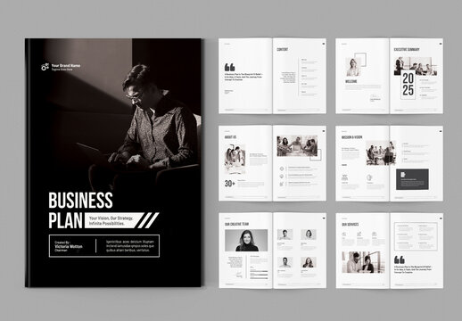 Minimal Business Plan Brochure Design Layout For Corporate Companies