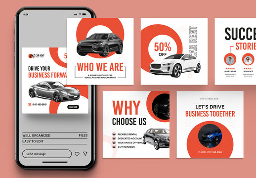Rent A Car Social Media Post Design