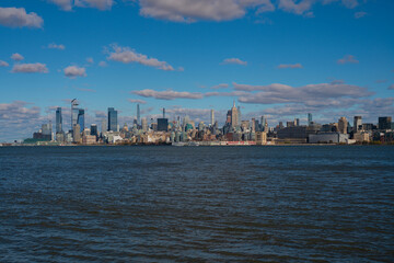 Fototapeta premium Panorama view of New York city skyline in Midtown Manhattan.