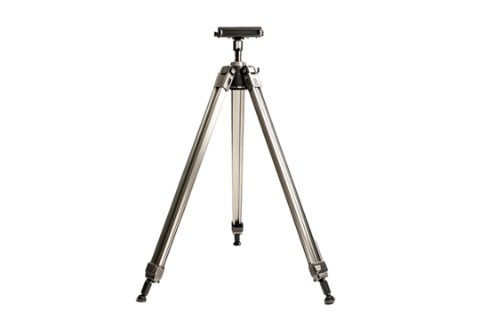 Sleek silver tripod photography equipment stable support