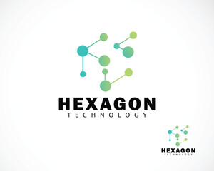 hexagon logo creative digital science connection molecule design concept