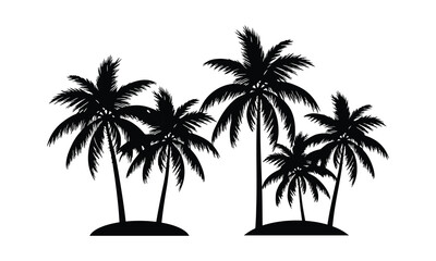 Obraz premium palm tree silhouettes on white background