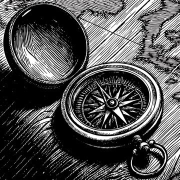 Antique Compass Illustration