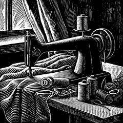 Vintage Sewing Machine Still Life