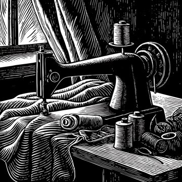 Vintage Sewing Machine Still Life