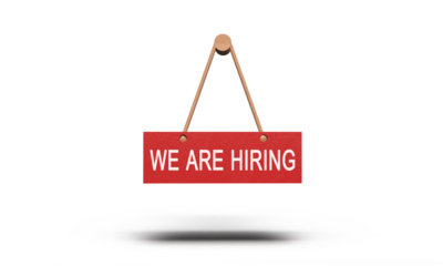 We are hiring red pink orange color object square wooden we are hiring hr human resource vacancy career recruitment job work business company organization we are hiring announcement interview employee
