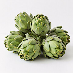 Obraz premium Fresh artichokes on white background. Studio shot. Close up.