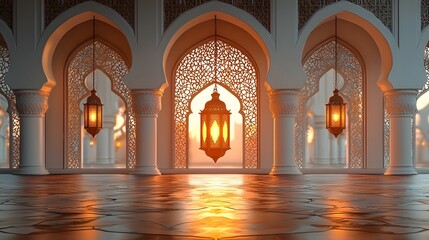 Ornate and Illuminated Architectural Interior