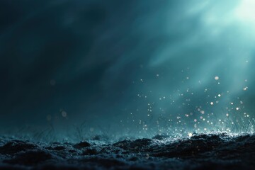 Abstract Dark Landscape with Grass and Bokeh Lights Moody Background