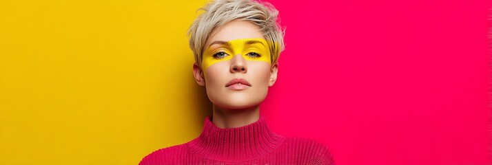 Woman with bold makeup