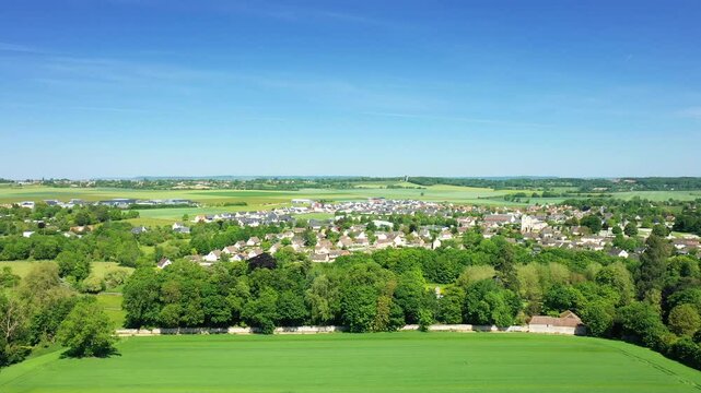 The town of Ranville in Europe, France, Normandy, in summer, on a sunny day.&nbsp;