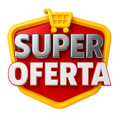 Selo 3d promocional isolado em portugues Super Ofertas