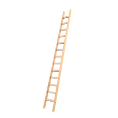 Wooden Ladder, 3d illustration isolated on white background