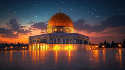 Obraz premium Dome of the Rock at sunrise