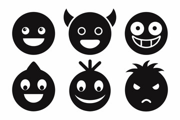 imogi icon set silhouette black vector bundle