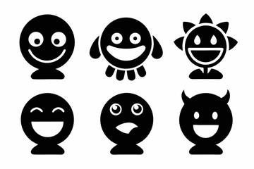 imogi icon set silhouette black vector bundle