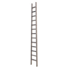 Old Wooden Ladder, 3d illustration isolated on white background