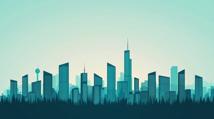 Fototapeta premium A smart city concept with integrated nature reserves, energy-efficient buildings, and innovative waste management solutions