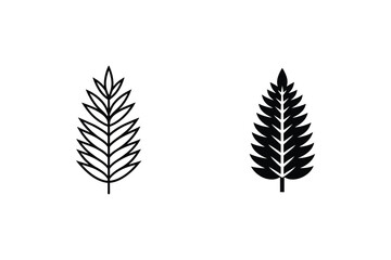 Fototapeta premium Two Pine Tree Silhouettes In Black And White Graphic Resources
