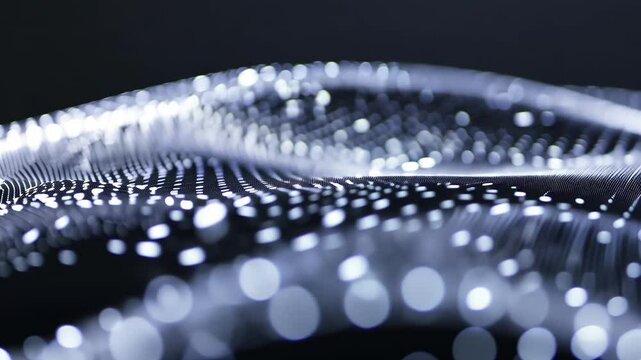 Schwarz Weisse Punkte Netzwerk Animation Hintergrund