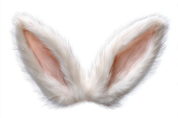 Fluffy bunny ears costume isolated on white background