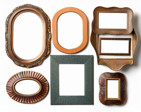 Collection of Oval and Wavy Scalloped Rectangular Frames.