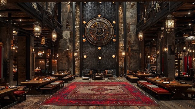 Grand, ornate hall with intricate details