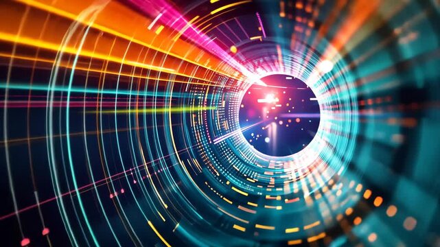 Futuristische Digital Reise Tunnel Animation Konzept