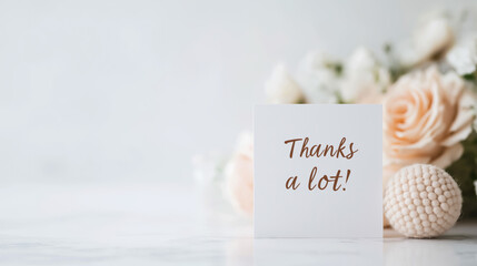 Delicate thank you card with pastel flowers and elegant decor. Perfect for expressing gratitude, decorating invitations, blogs and social networks.