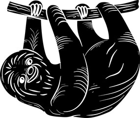 Sloth silhouette vector
