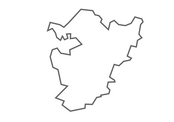 Alirajpur District of Madhya Pradesh State Map in outline form