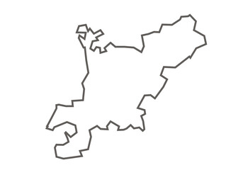 Chhatarpur District of Madhya Pradesh State Map in outline form