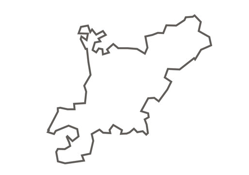 Chhatarpur District of Madhya Pradesh State Map in outline form