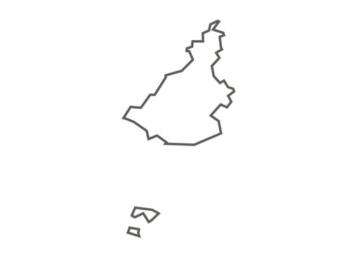 Datia District of Madhya Pradesh State Map in outline form