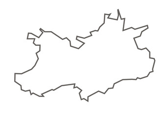 Raisen District of Madhya Pradesh state in gray color