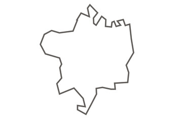 Tikamgarh Districtmap of Madhya Pradesh state in gray color