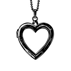 Heart-shaped locket pendant design in vintage style  