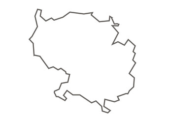 Vidisha District of Madhya Pradesh state map outline in gray color on a white background