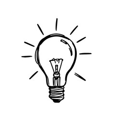 Light bulb illustration glowing with energy  